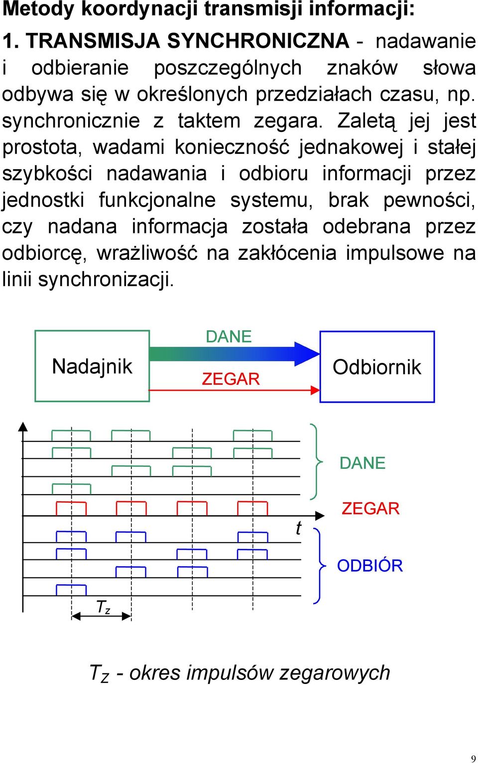 synchronicznie z taktem zegara.