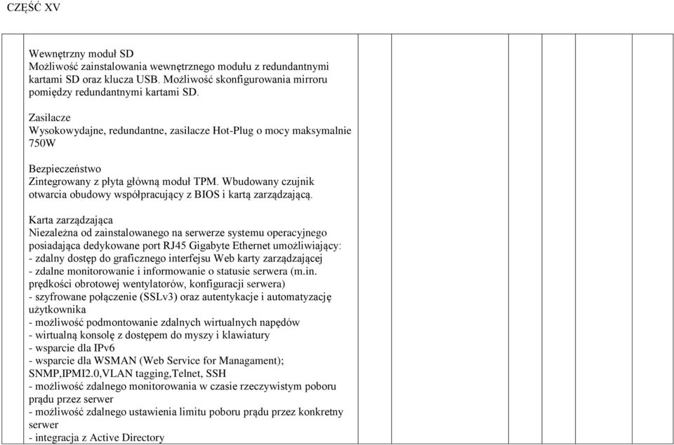 Wbudowany czujnik otwarcia obudowy współpracujący z BIOS i kartą zarządzającą.