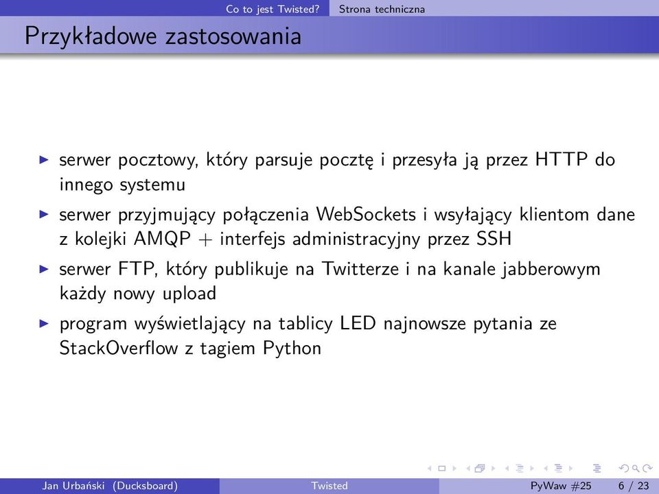 systemu serwer przyjmujący połączenia WebSockets i wsyłający klientom dane z kolejki AMQP + interfejs administracyjny