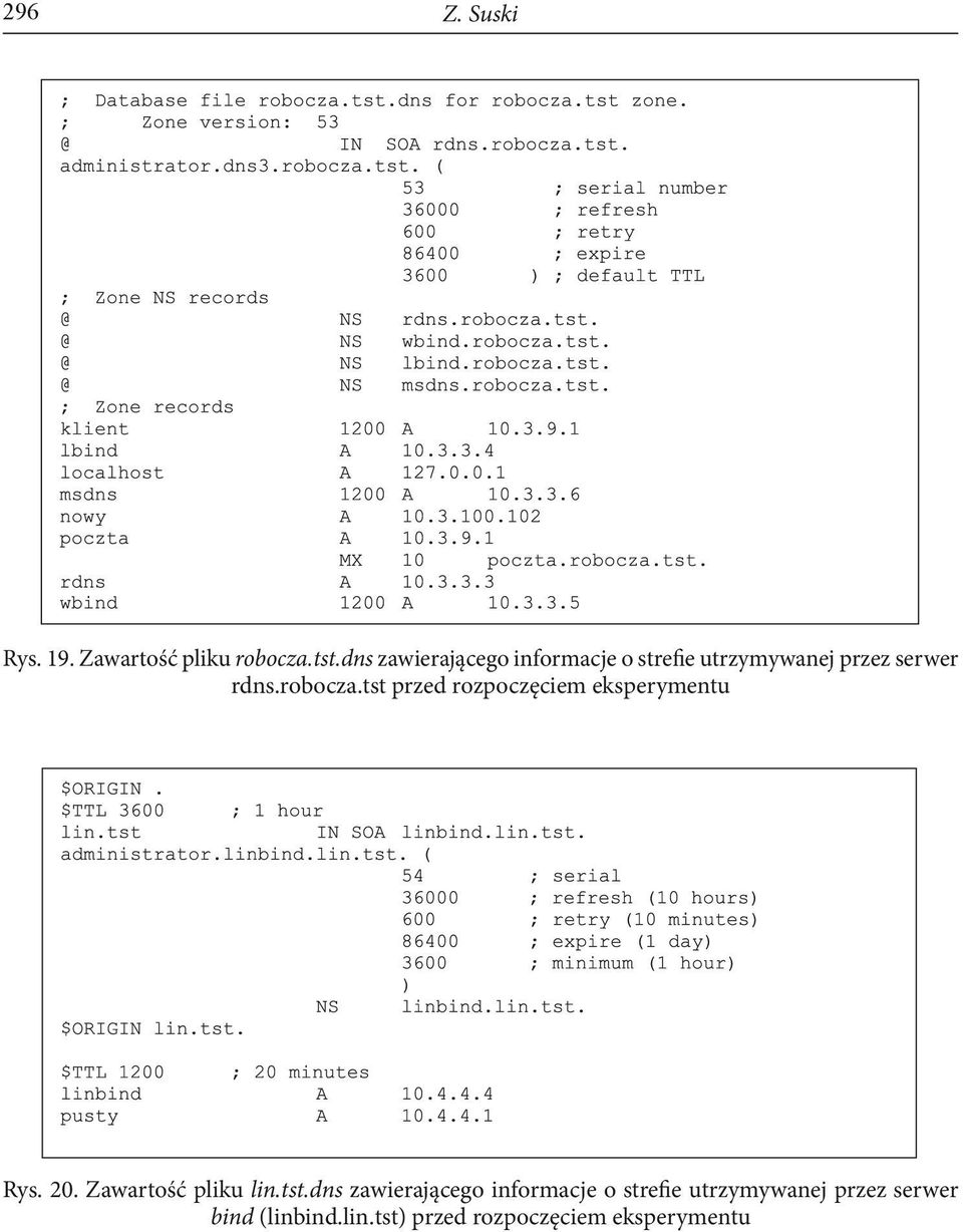 tst przed rozpoczęciem eksperymentu Rys. 20. Zawartość pliku lin.tst.dns