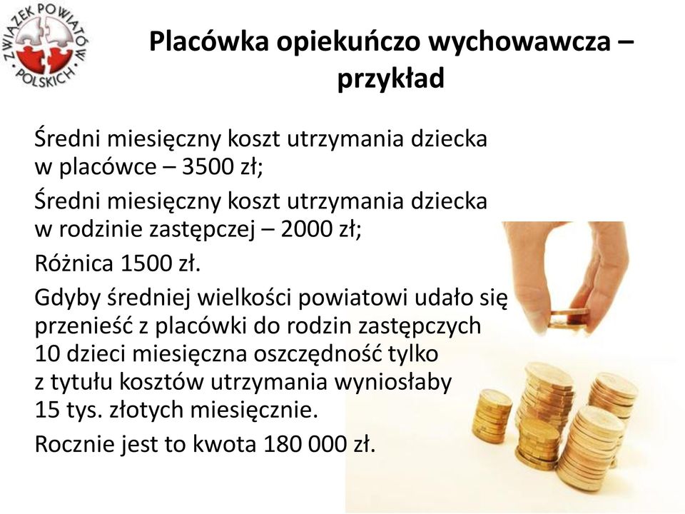 Gdyby średniej wielkości powiatowi udało się przenieść z placówki do rodzin zastępczych 10 dzieci