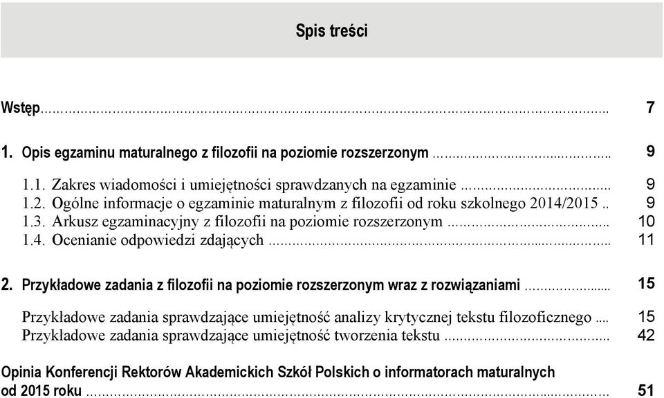 ..... 11 2. Przykładowe zadania z filozofii na poziomie rozszerzonym wraz z rozwiązaniami.... 15 Przykładowe zadania sprawdzające umiejętność analizy krytycznej tekstu filozoficznego.