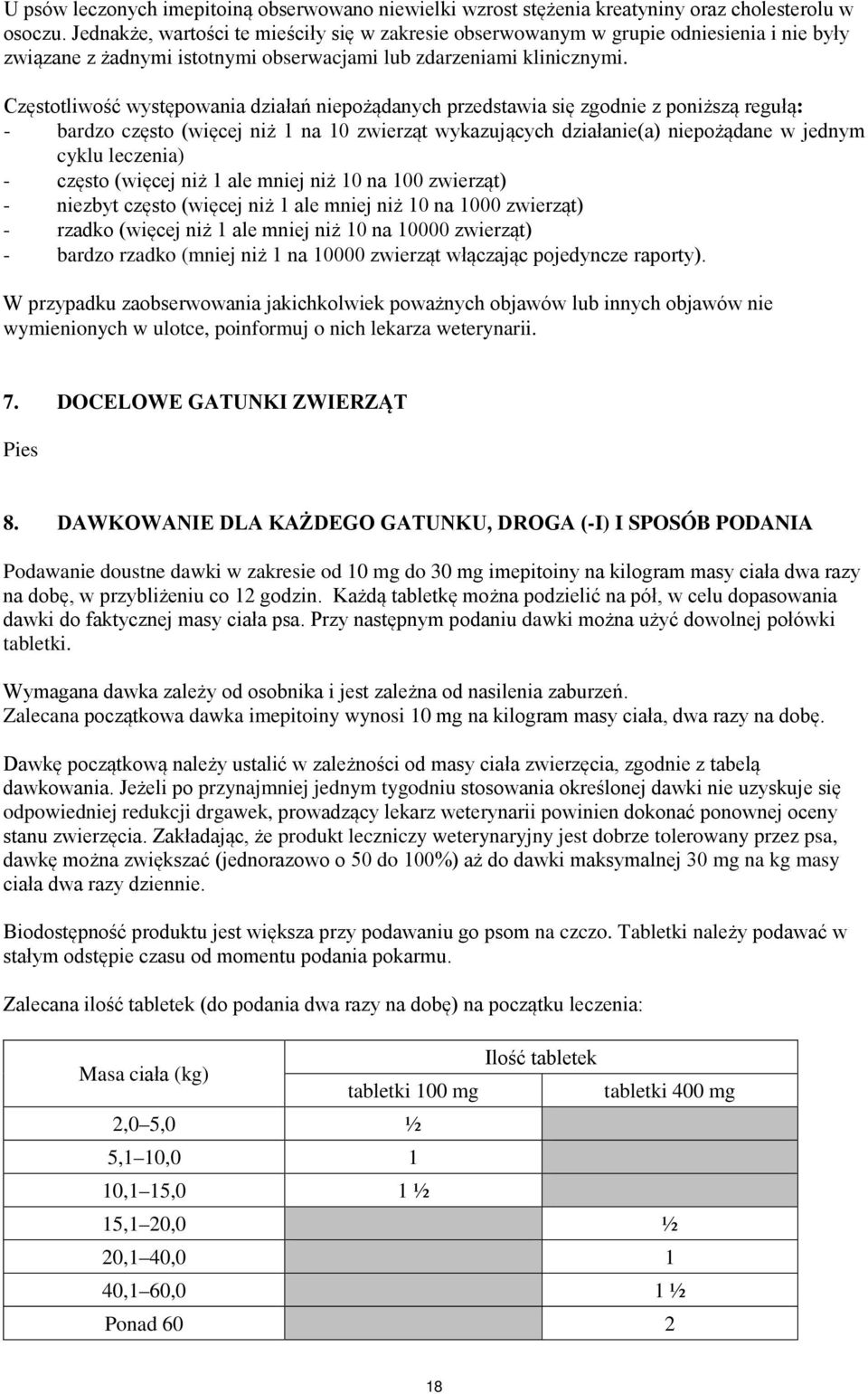 Częstotliwość występowania działań niepożądanych przedstawia się zgodnie z poniższą regułą: - bardzo często (więcej niż 1 na 10 zwierząt wykazujących działanie(a) niepożądane w jednym cyklu leczenia)