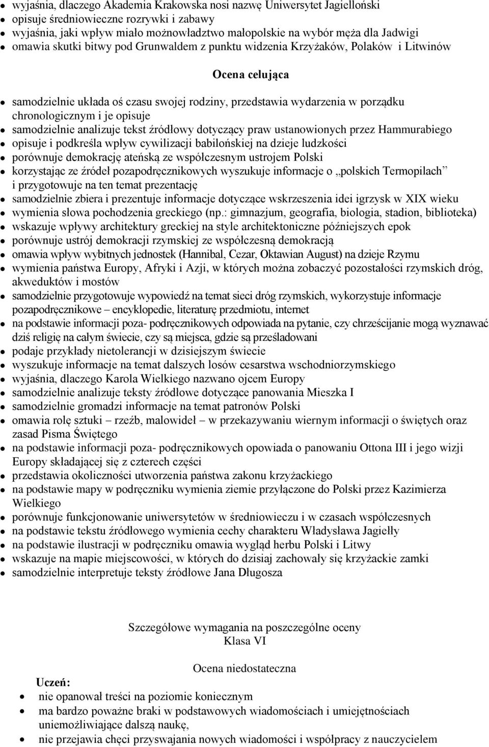 opisuje samodzielnie analizuje tekst źródłowy dotyczący praw ustanowionych przez Hammurabiego opisuje i podkreśla wpływ cywilizacji babilońskiej na dzieje ludzkości porównuje demokrację ateńską ze