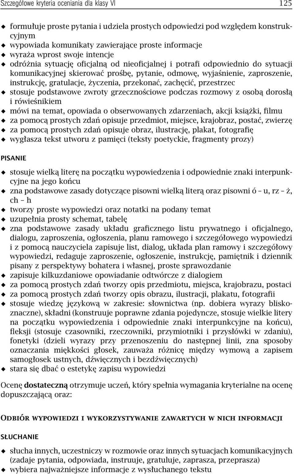 życzenia, przekonać, zachęcić, przestrzec stosuje podstawowe zwroty grzecznościowe podczas rozmowy z osobą dorosłą i rówieśnikiem mówi na temat, opowiada o obserwowanych zdarzeniach, akcji książki,