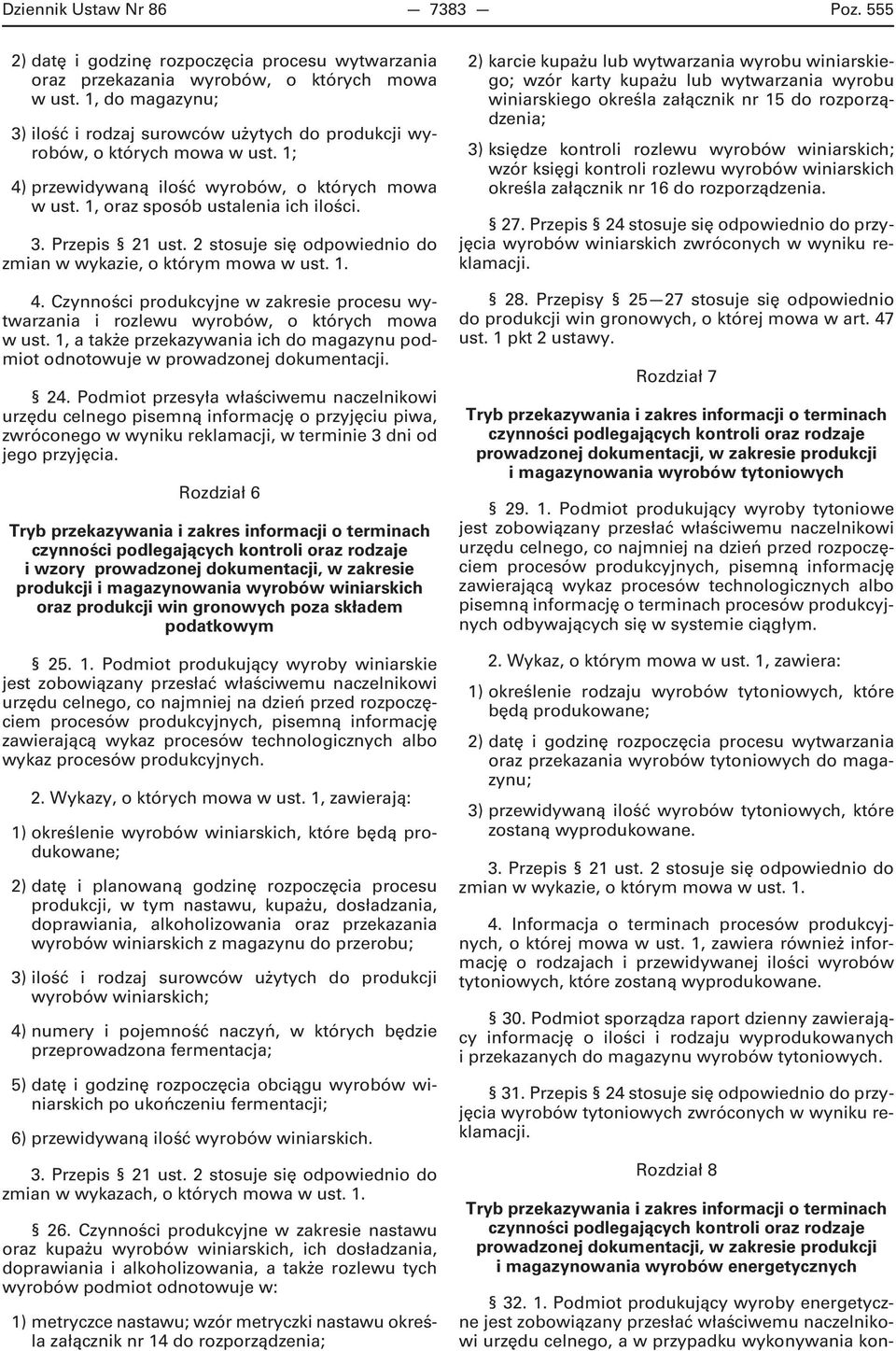 2 stosuje się odpowiednio do zmian w wykazie, o którym mowa w ust. 1. 4. Czynności produkcyjne w zakresie procesu wytwarzania i rozlewu wyrobów, o których mowa w ust.