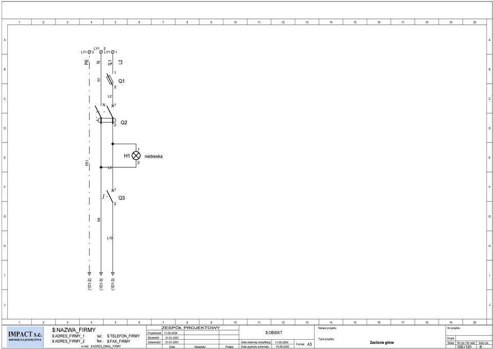 : $:TLON_RMY Sprawdził 0-0-00 Tytuł projektu rupa $:RS_RMY_ fax.