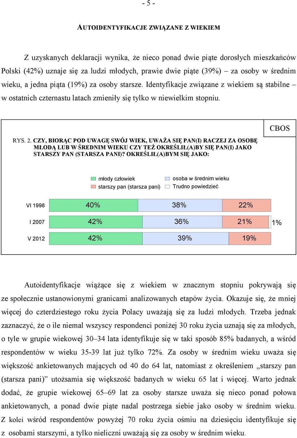 CZY, BIORĄC POD UWAGĘ SWÓJ WIEK, UWAŻA SIĘ PAN(I) RACZEJ ZA OSOBĘ MŁODĄ LUB W ŚREDNIM WIEKU CZY TEŻ OKREŚLIŁ(A)BY SIĘ PAN(I) JAKO STARSZY PAN (STARSZA PANI)?