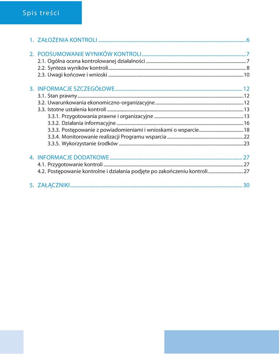 ..13 3.3.2. Działania informacyjne...16 3.3.3. Postępowanie z powiadomieniami i wnioskami o wsparcie...18 3.3.4. Monitorowanie realizacji Programu wsparcia...22 3.3.5.