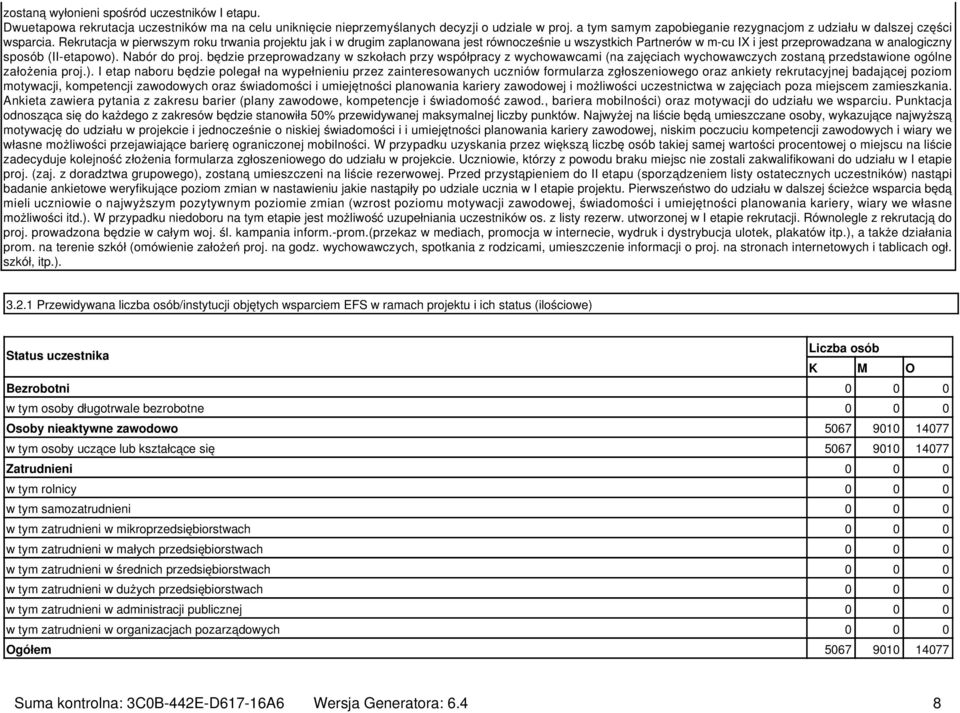 Rekrutacja w pierwszym roku trwania projektu jak i w drugim zaplanowana jest równocześnie u wszystkich Partnerów w m-cu IX i jest przeprowadzana w analogiczny sposób (II-etapowo). Nabór do proj.