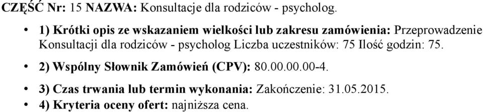 Konsultacji dla rodziców -