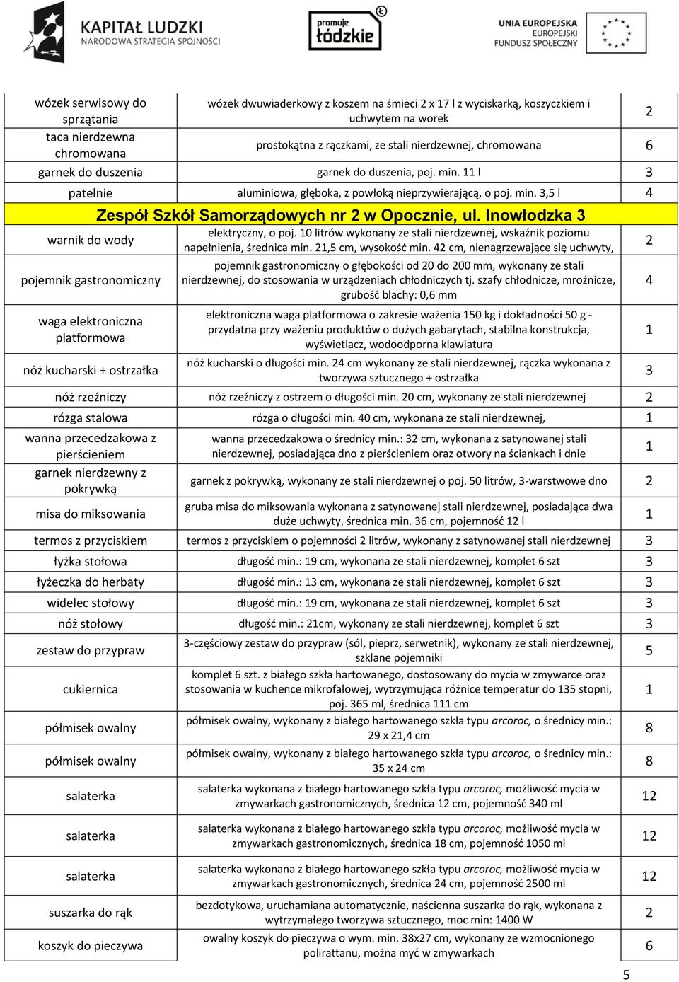 l patelnie aluminiowa, głęboka, z powłoką nieprzywierającą, o poj. min.