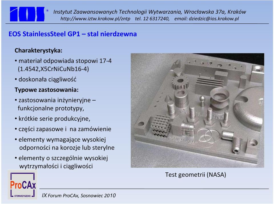 prototypy, krótkie serie produkcyjne, części zapasowe i na zamówienie elementy wymagające wysokiej