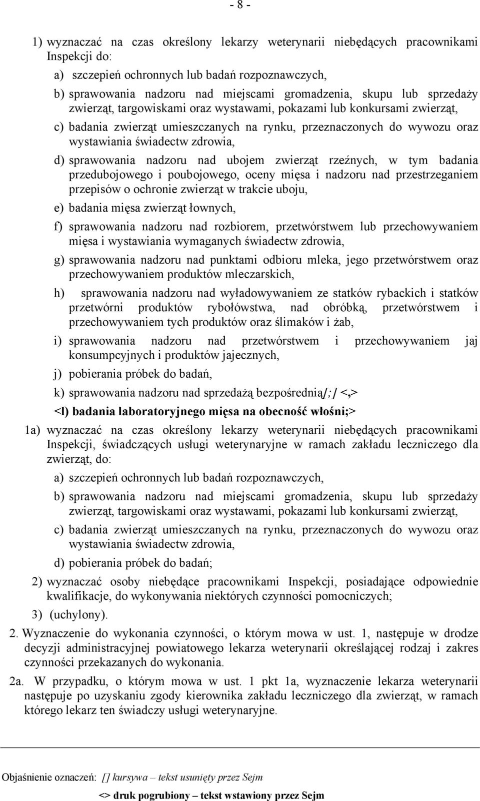 sprawowania nadzoru nad ubojem zwierząt rzeźnych, w tym badania przedubojowego i poubojowego, oceny mięsa i nadzoru nad przestrzeganiem przepisów o ochronie zwierząt w trakcie uboju, e) badania mięsa