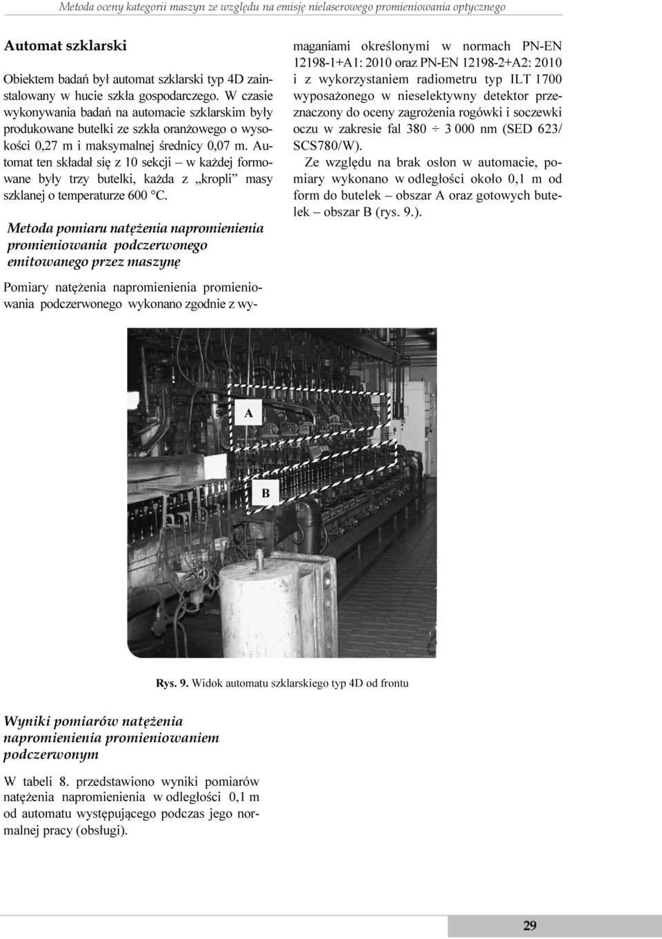 Automat ten składał się z 10 sekcji w każdej formowane były trzy butelki, każda z kropli masy szklanej o temperaturze 600 C.