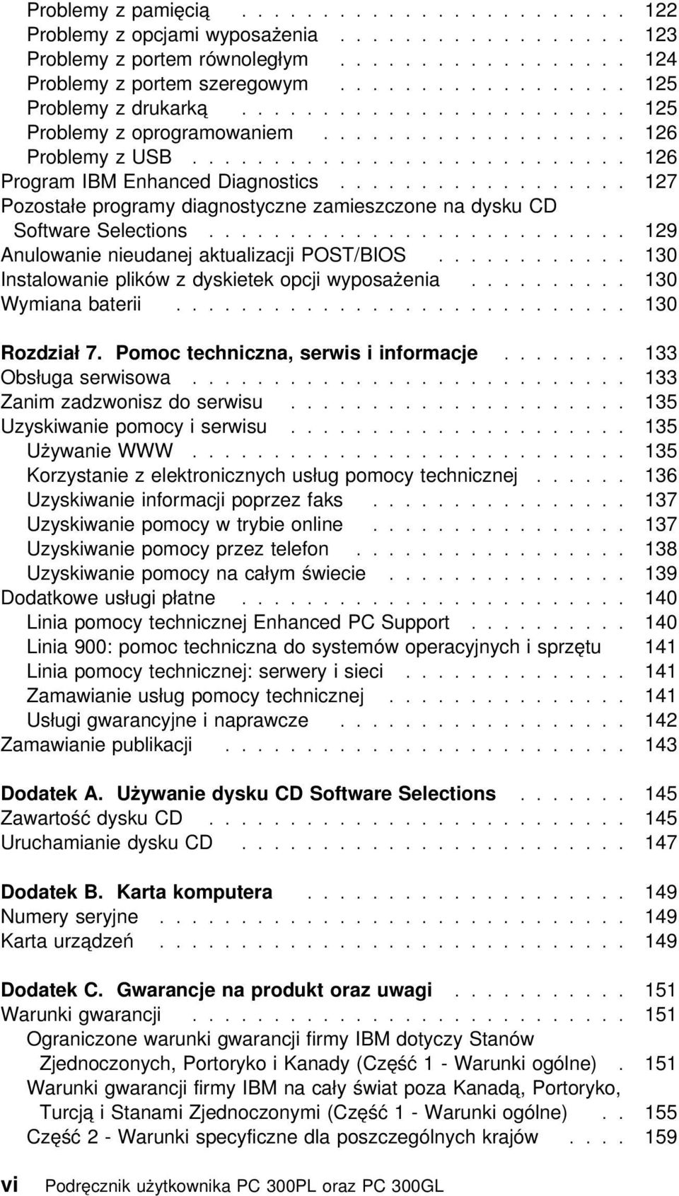 ................. 127 Pozostałe programy diagnostyczne zamieszczone na dysku CD Software Selections.......................... 129 Anulowanie nieudanej aktualizacji POST/BIOS.