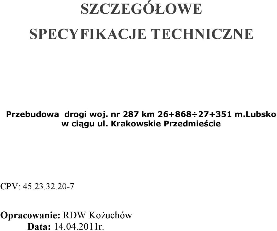 lubsko w ciągu ul.