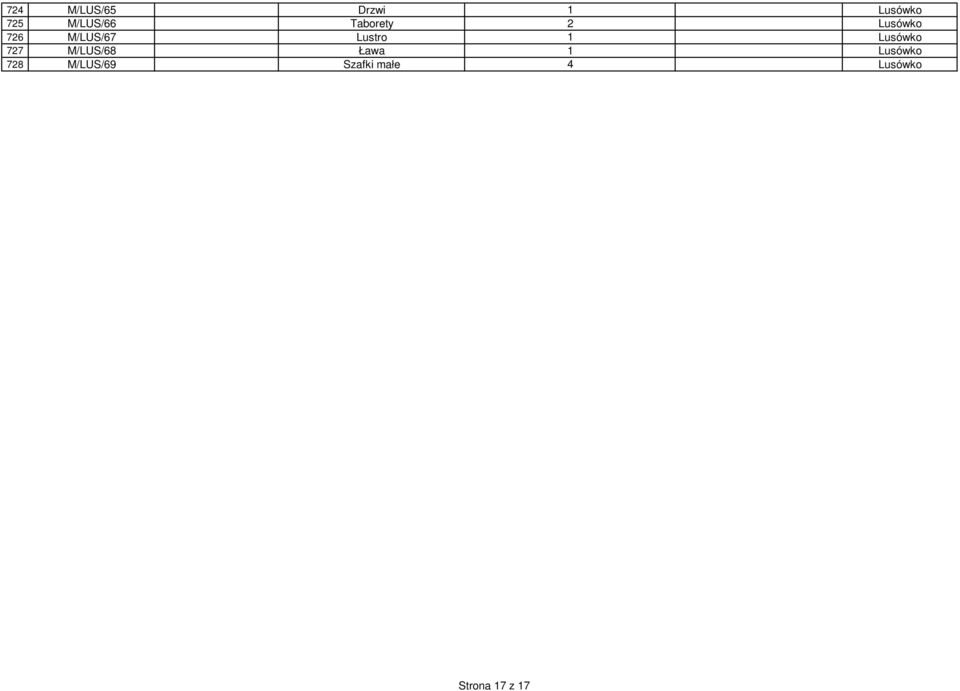 Lusówko 727 M/LUS/68 Ława 1 Lusówko 728