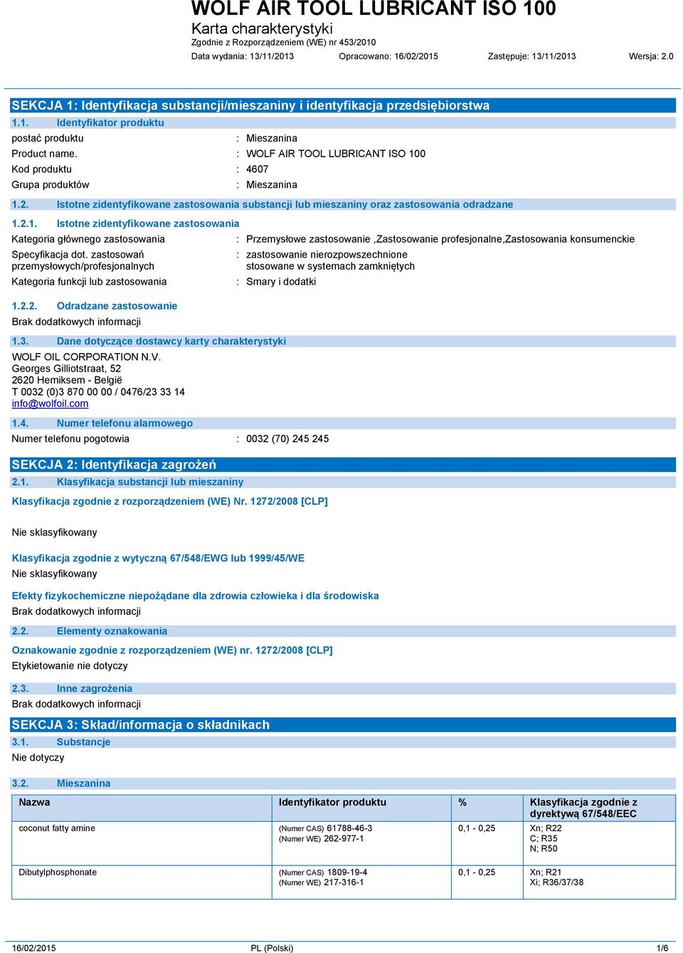 zastosowań przemysłowych/profesjonalnych Kategoria funkcji lub zastosowania 1.2.