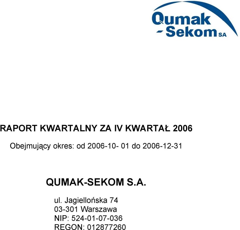 QUMAK-SEKOM S.A. ul.