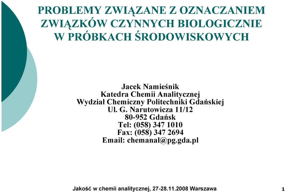 Wydział Chemiczny Politechniki Gd