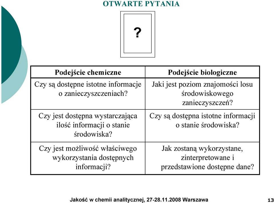 Czy jest możliwość właściwego wykorzystania dostępnych informacji?