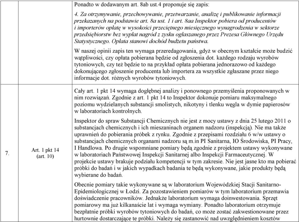 8aa Inspektor pobiera od producentów i importerów opłatę w wysokości przeciętnego miesięcznego wynagrodzenia w sektorze przedsiębiorstw bez wypłat nagród z zysku ogłaszanego przez Prezesa Głównego