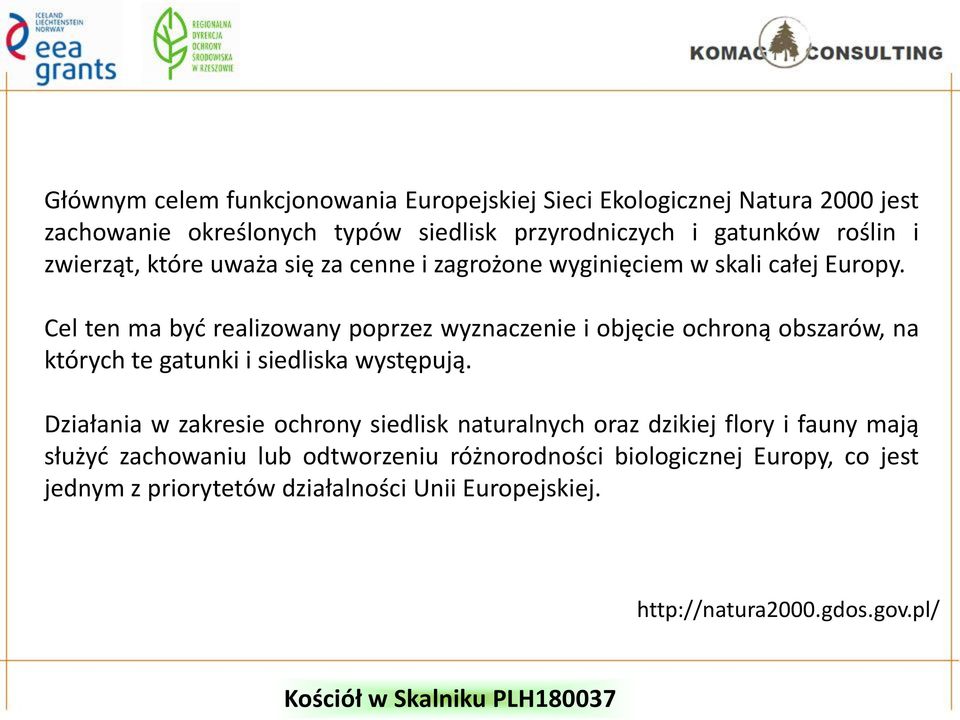 Cel ten ma być realizowany poprzez wyznaczenie i objęcie ochroną obszarów, na których te gatunki i siedliska występują.