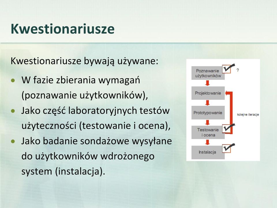 laboratoryjnych testów użyteczności (testowanie i ocena), Jako