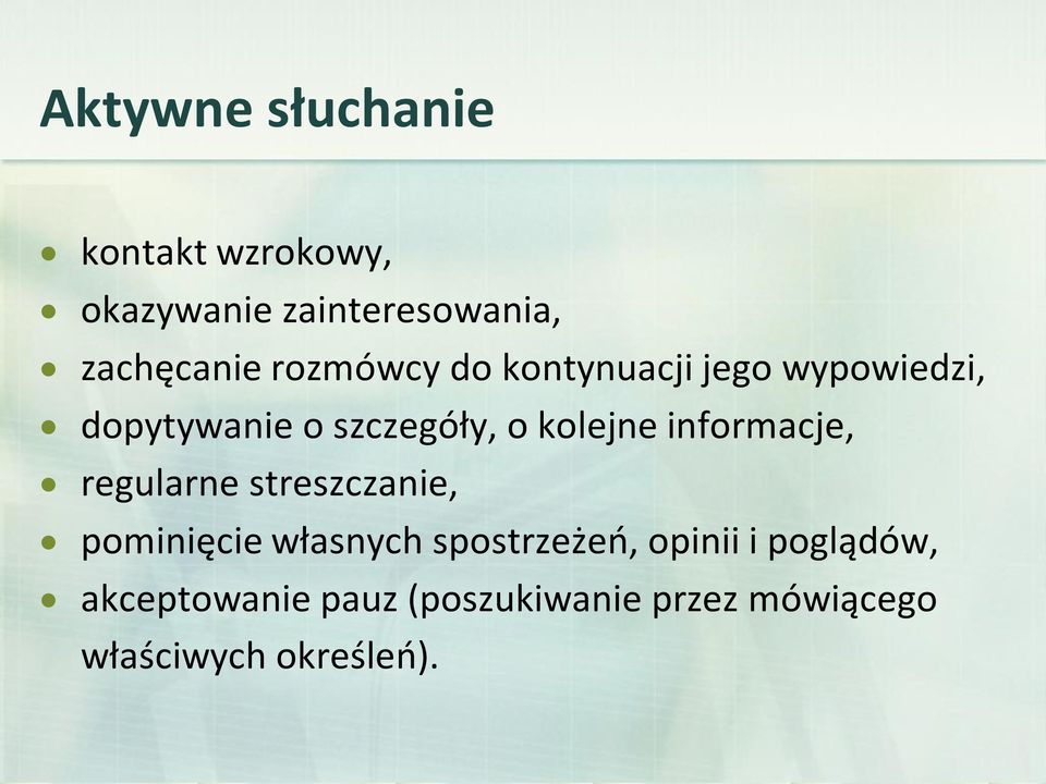 informacje, regularne streszczanie, pominięcie własnych spostrzeżeń, opinii