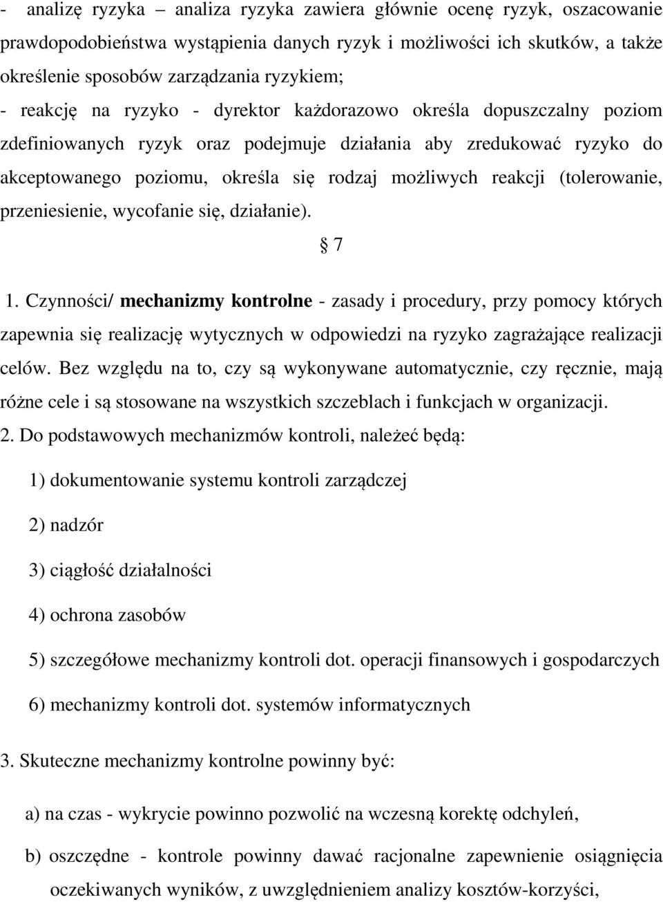 (tolerowanie, przeniesienie, wycofanie się, działanie). 7 1.