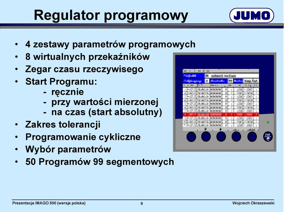 przy wartości mierzonej - na czas (start absolutny) Zakres