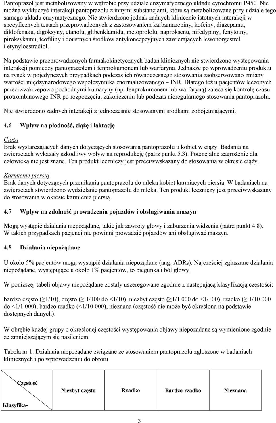 Nie stwierdzono jednak żadnych klinicznie istotnych interakcji w specyficznych testach przeprowadzonych z zastosowaniem karbamazepiny, kofeiny, diazepamu, diklofenaku, digoksyny, etanolu,