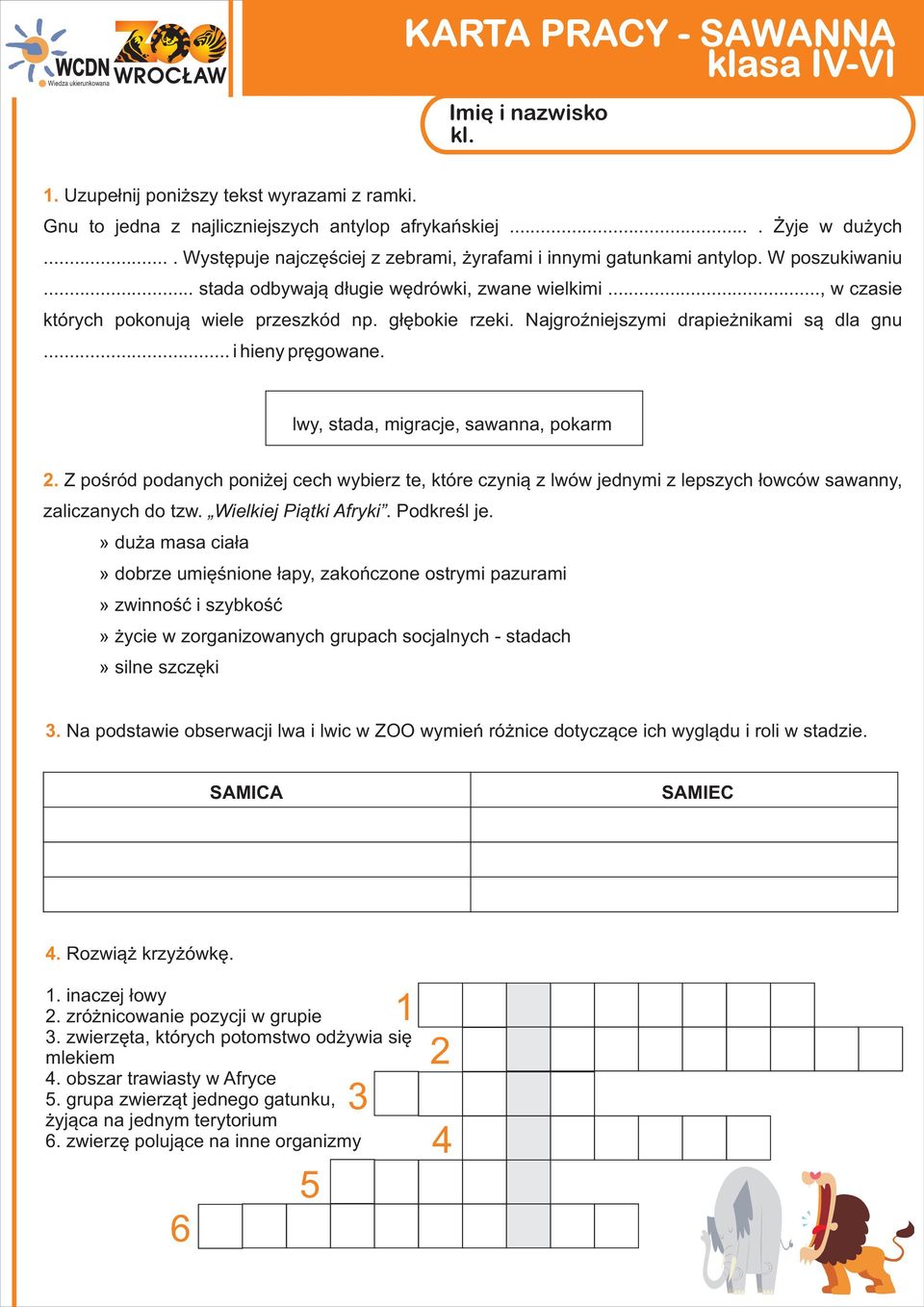 g³êbokie rzeki. NajgroŸniejszymi drapie nikami s¹ dla gnu... i hieny prêgowane. lwy, stada, migracje, sawanna, pokarm 2.