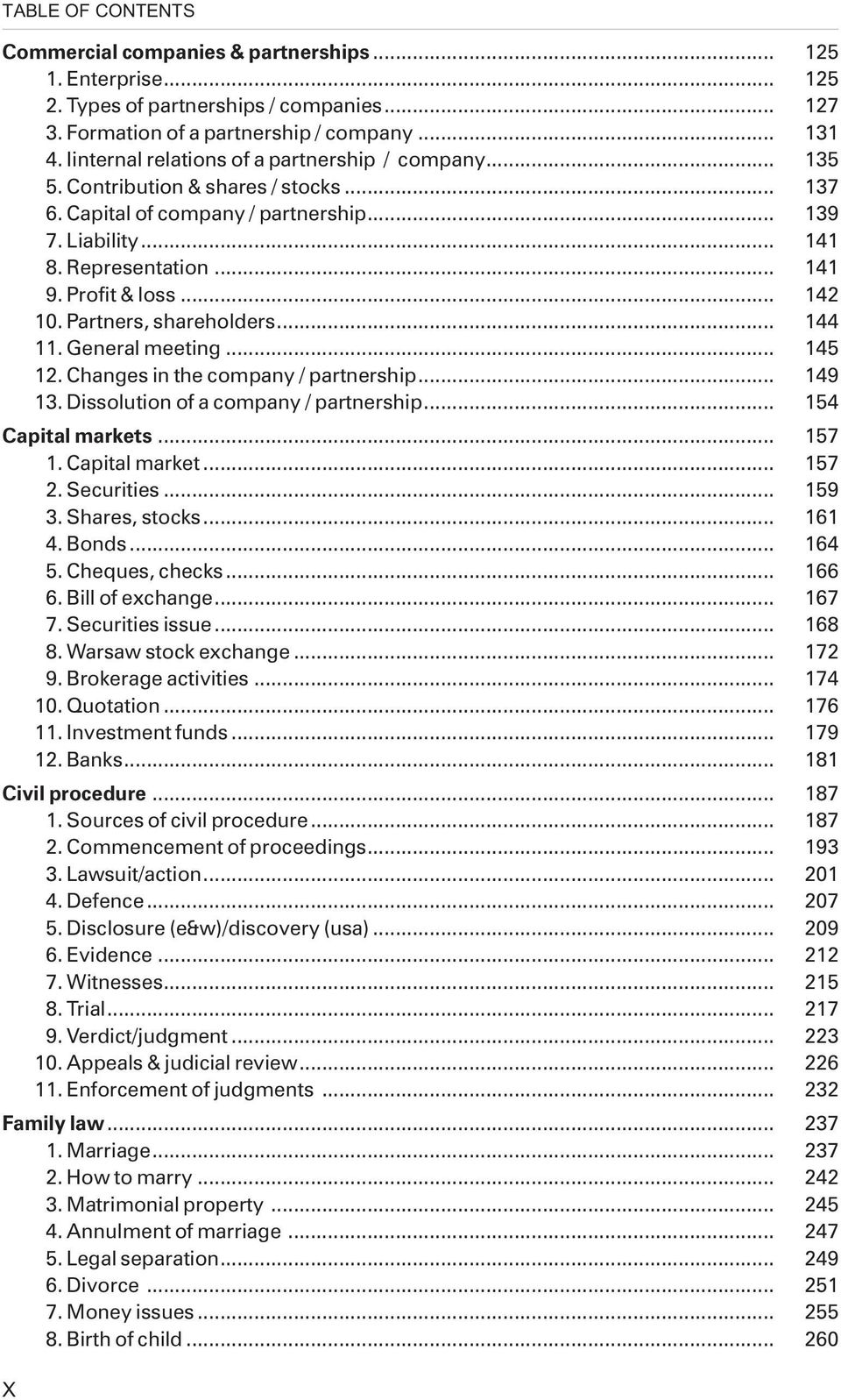 .. 142 10. Partners, shareholders... 144 11. General meeting... 145 12. Changes in the company / partnership... 149 13. Dissolution of a company / partnership... 154 Capital markets... 157 1.