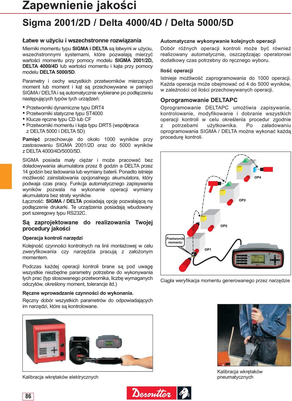 Parametry i cechy wszystkich przetworników mierzących moment lub moment i kąt są przechowywane w pamięci SIGMA / DELTA i są automatycznie wybierane po podłączeniu następujących typów tych urządzeń: