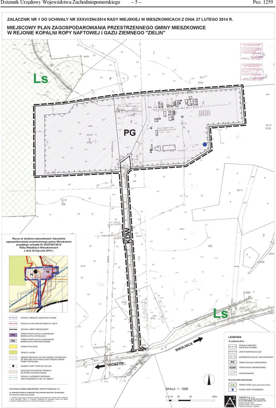 przestrzennego gminy Mieszkowice przyjętego uchwałą Nr XXXV/601/2014 Rady Miejskiej w Mieszkowicach z dnia 30 stycznia 2014 r. Ls GRANICA OBSZARU OBJĘTEGO PLANEM GRANICA PLANU MIEJSCOWEGO Z 1995 R.