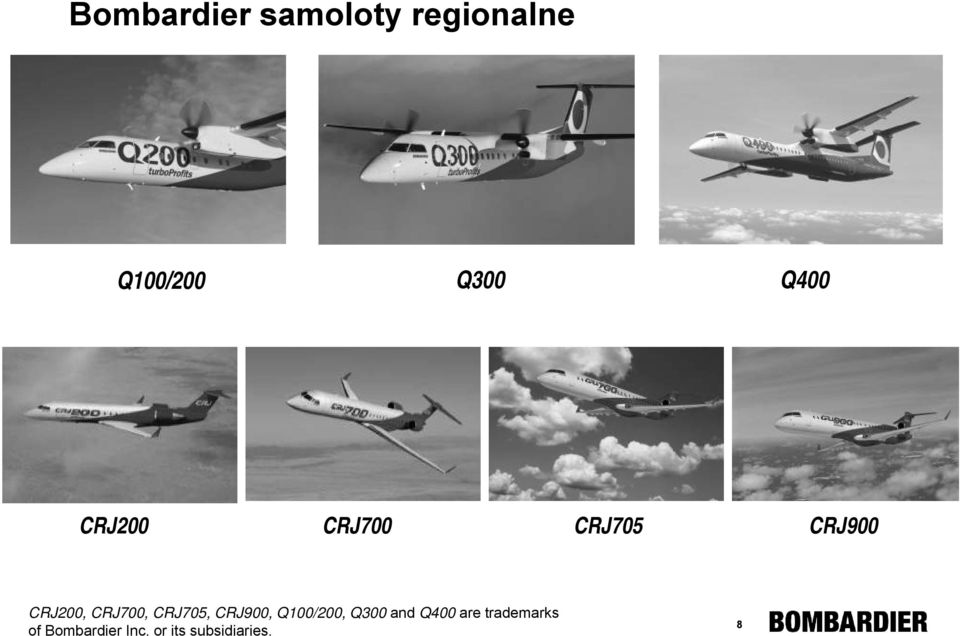 CRJ700, CRJ705, CRJ900, Q100/200, Q300 and Q400