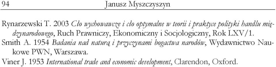 Ruch Prawniczy, Ekonomiczny i Socjologiczny, Rok LXV/1. Smith A.