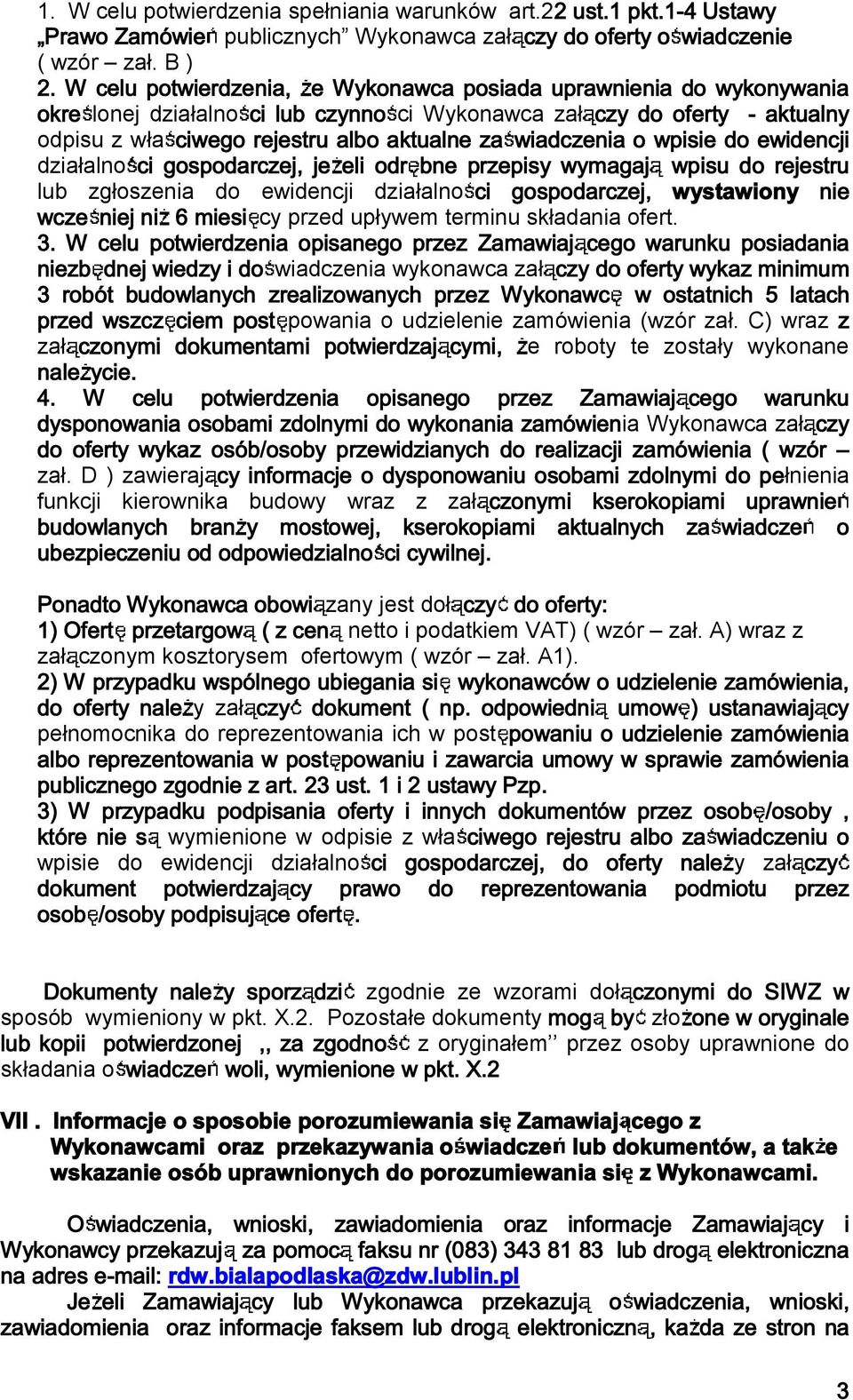 «¼±»» «lub zgłoszenia do ewidencji działalno ½ ¹± ±¼ ½» ô ±² ²» ½» ²» ² ê ³» cy przed upływem terminu składania ofert.