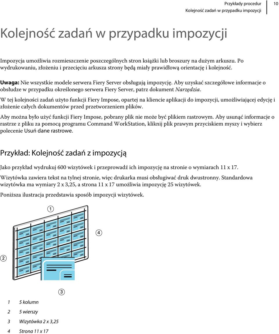 Aby uzyskać szczegółowe informacje o obsłudze w przypadku określonego serwera Fiery Server, patrz dokument Narzędzia.