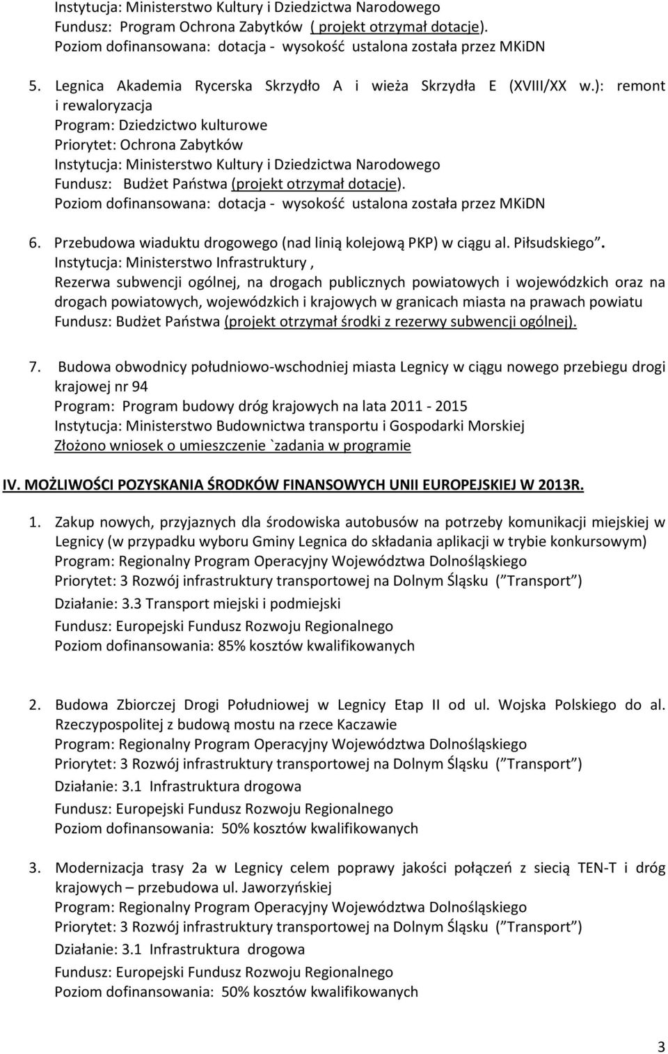 ): remont i rewaloryzacja Program: Dziedzictwo kulturowe Priorytet: Ochrona Zabytków Instytucja: Ministerstwo Kultury i Dziedzictwa Narodowego Fundusz: Budżet Państwa (projekt otrzymał dotacje).