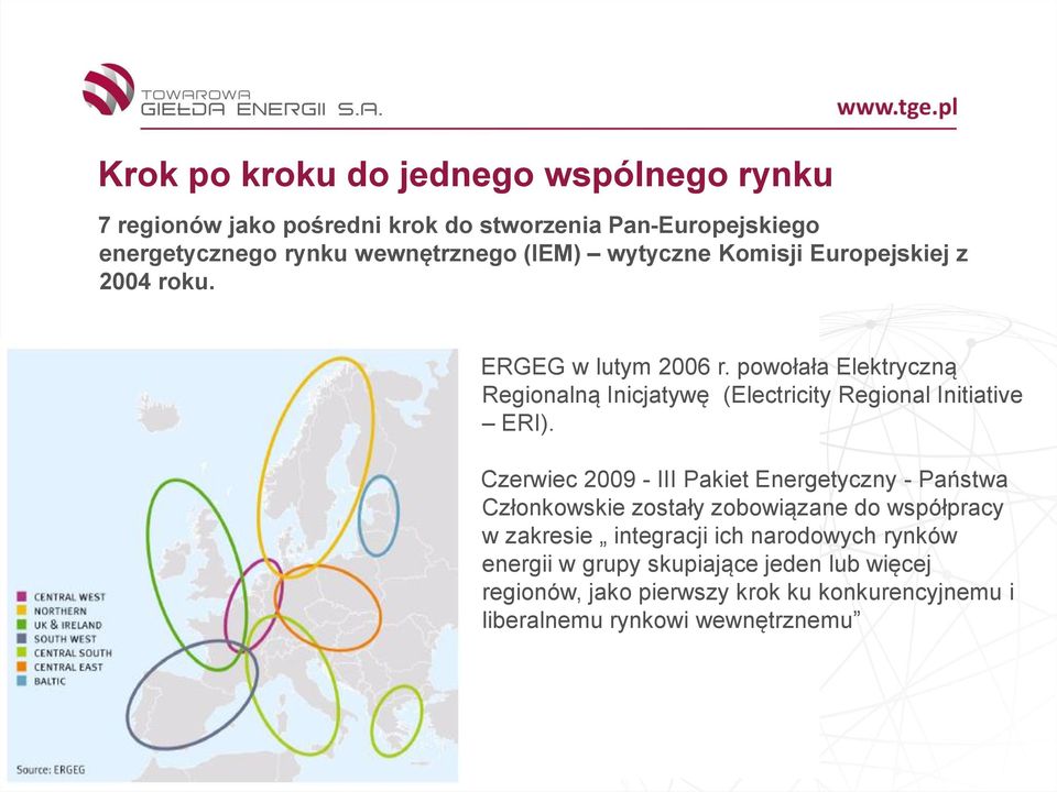 powołała Elektryczną Regionalną Inicjatywę (Electricity Regional Initiative ERI).