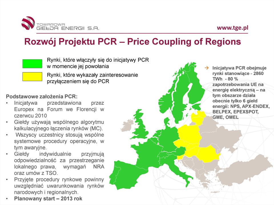 Wszyscy uczestnicy stosują wspólne systemowe procedury operacyjne, w tym awaryjne. Giełdy indywidualnie przyjmują odpowiedzialność za przestrzeganie lokalnego prawa, wymagań NRA oraz umów z TSO.