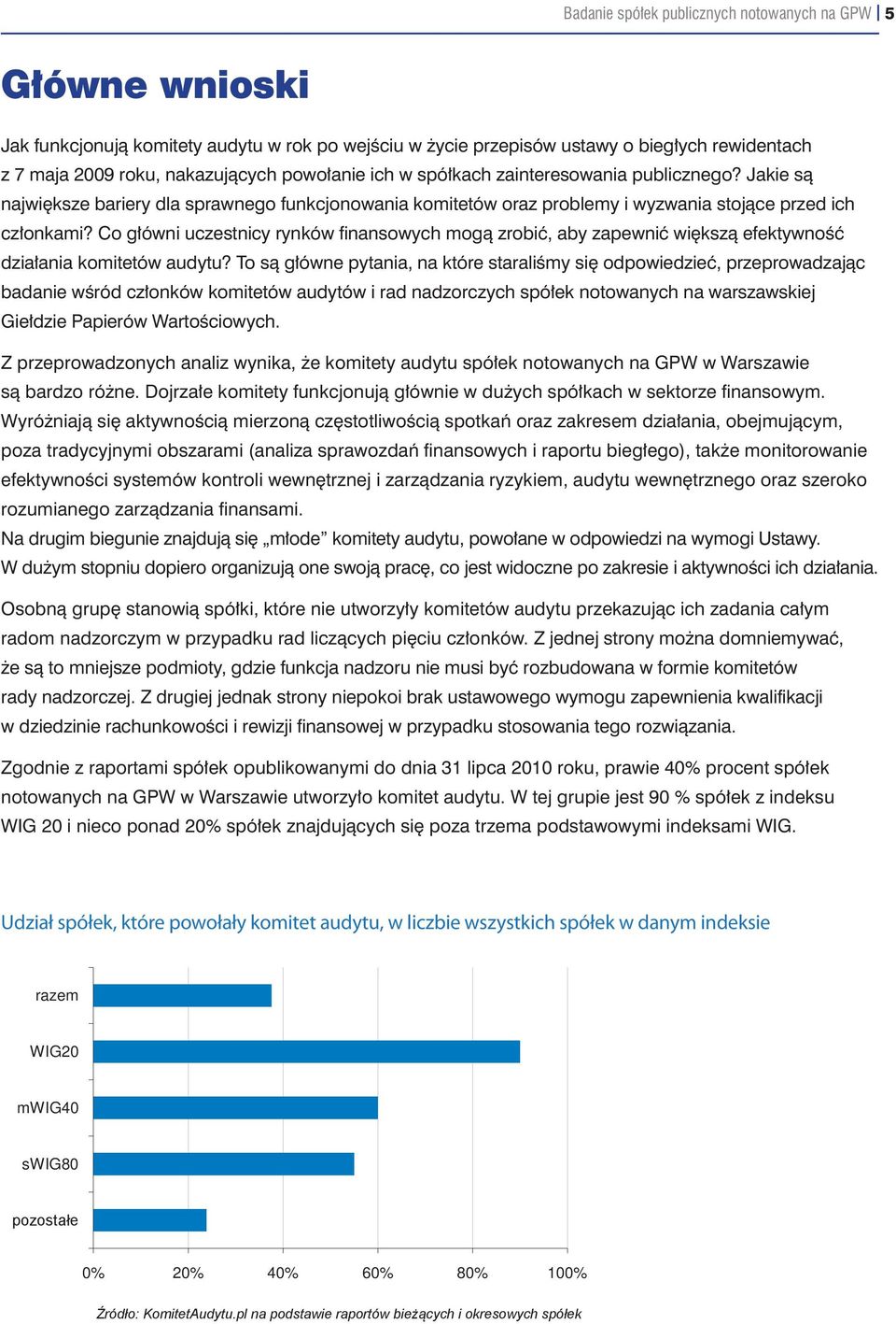 Co główni uczestnicy rynków finansowych mogą zrobić, aby zapewnić większą efektywność działania komitetów audytu?