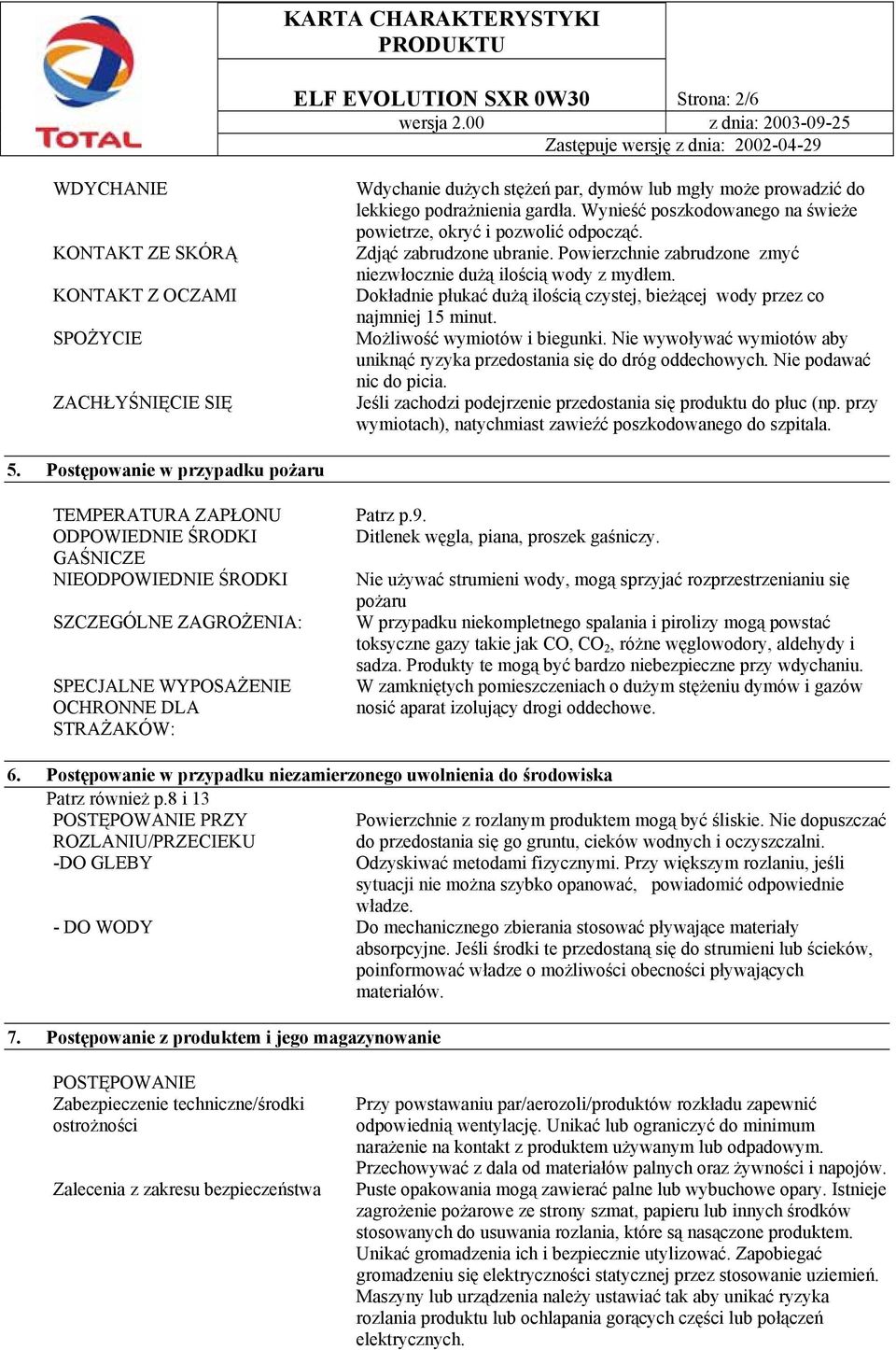 Dokładnie płukać dużą ilością czystej, bieżącej wody przez co najmniej 15 minut. Możliwość wymiotów i biegunki. Nie wywoływać wymiotów aby uniknąć ryzyka przedostania się do dróg oddechowych.