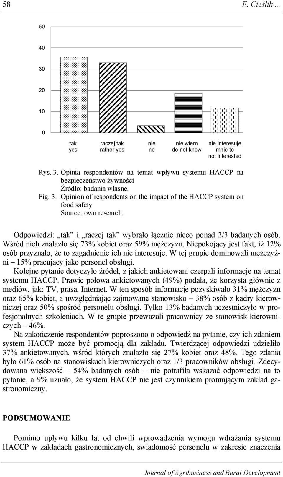 Wśród nich znalazło się 73% kobiet oraz 59% mężczyzn. Niepokojący jest fakt, iż 12% osób przyznało, że to zagadnienie ich nie interesuje.