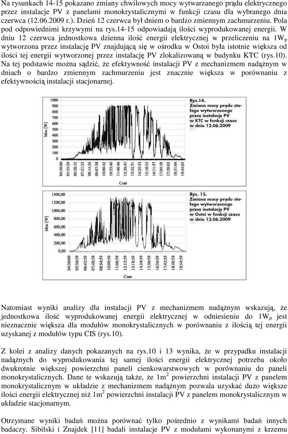 W dniu 12 czerwca jednostkowa dzienna ilość energii elektrycznej w przeliczeniu na 1W p wytworzona przez instalację PV znajdującą się w ośrodku w Ostoi była istotnie większa od ilości tej energii