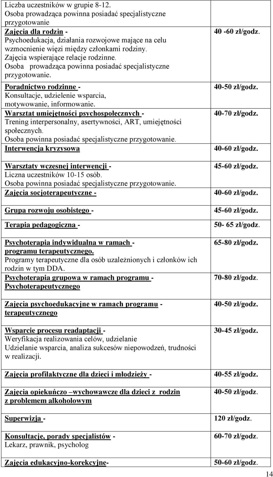 Zajęcia wspierające relacje rodzinne. Osoba prowadząca powinna posiadać specjalistyczne przygotowanie. Poradnictwo rodzinne - Konsultacje, udzielenie wsparcia, motywowanie, informowanie.