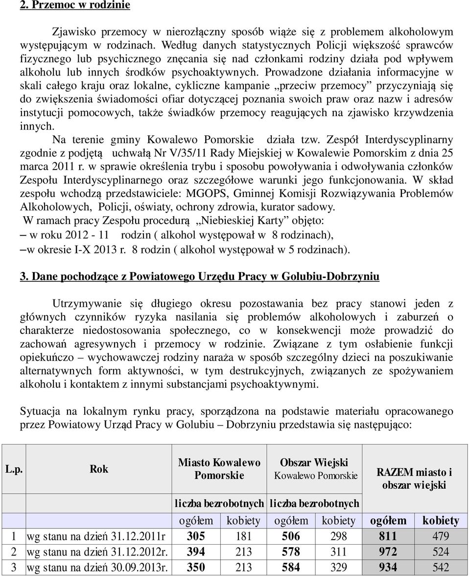 Prowadzone działania informacyjne w skali całego kraju oraz lokalne, cykliczne kampanie przeciw przemocy przyczyniają się do zwiększenia świadomości ofiar dotyczącej poznania swoich praw oraz nazw i